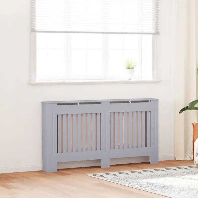 Radiatorombouw met levert inhoud voor decoratie en extra opbergruimte - Antraciet / 152 x 19 x 81.5 cm / 1