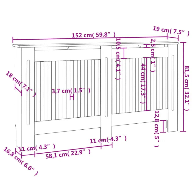 Radiatorombouw met levert inhoud voor decoratie en extra opbergruimte - Accessoires voor radiators