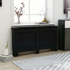 Radiatorombouw van MDF voor een stijlvolle woonkamerafwerking - Zwart / 152 x 19 x 81.5 cm / 1 - Accessoires