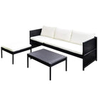 Rattan loungeset met stalen frame en dikte zitkussens voor in de tuin - Tuinsets