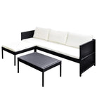 Rattan loungeset met stalen frame en dikte zitkussens voor in de tuin - Tuinsets