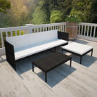 Rattan loungeset met stalen frame en dikte zitkussens voor in de tuin - Tuinsets