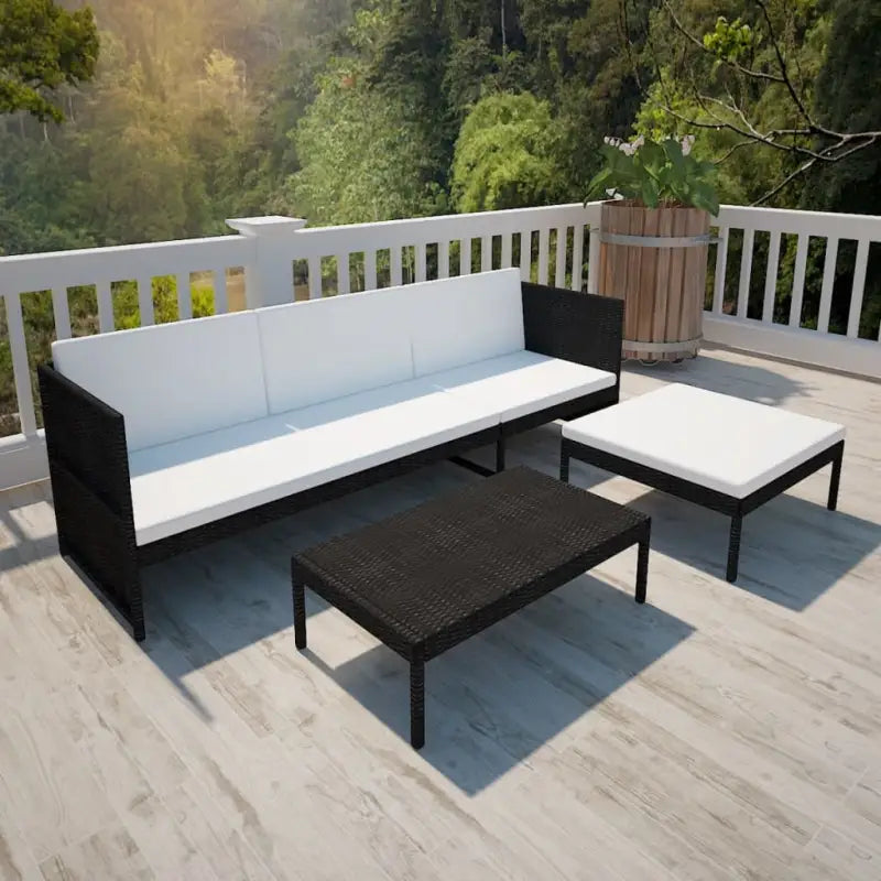Rattan loungeset met stalen frame en dikte zitkussens voor in de tuin - Tuinsets