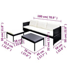 Rattan loungeset met stalen frame en dikte zitkussens voor in de tuin - Tuinsets