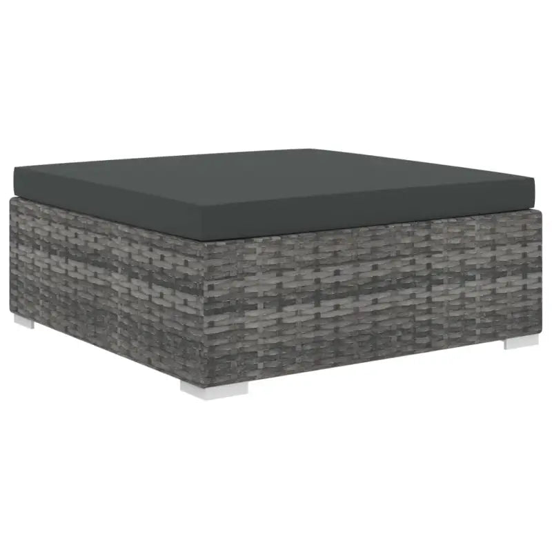 Rattan loungeset met waaiervormige hocker voor het hele jaar door buitengebruik - Grijs - Tuinsets
