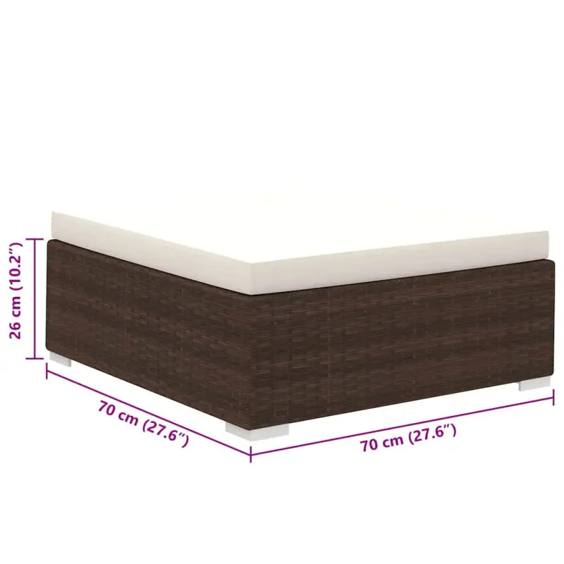 Rattan Loungeset voor in de Tuin of Patio - Bruin - Tuinsets