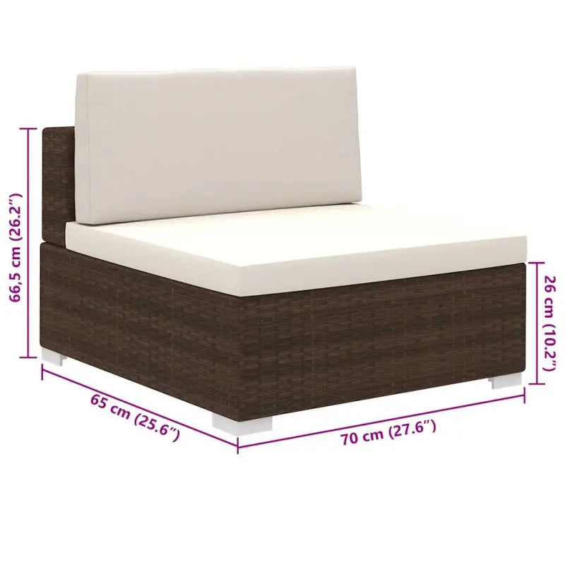 Rattan Loungeset voor in de Tuin of Patio - Bruin - Tuinsets