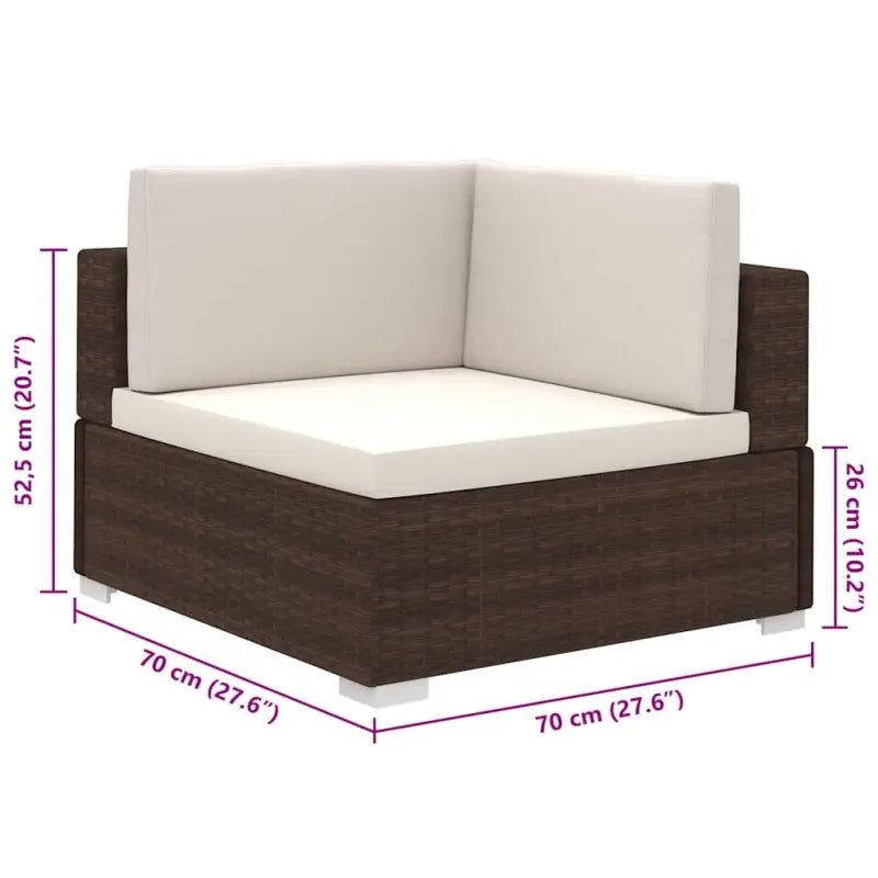 Rattan Loungeset voor in de Tuin of Patio - Bruin - Tuinsets