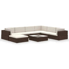 Rattan Loungeset voor in de Tuin of Patio - Bruin - Tuinsets