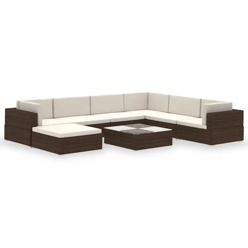Rattan Loungeset voor in de Tuin of Patio - Bruin - Tuinsets