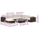 Rattan Loungeset voor in de Tuin of Patio - Bruin - Tuinsets