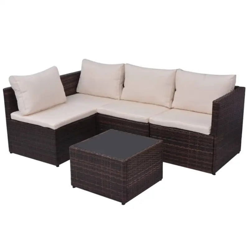 Rattan Loungeset voor Tuin en Terras All Year Round - Bruin - Tuinsets