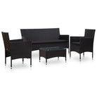 Rattan tuinset met elegante ontwerp en comfortabele breedte zitting - Tuinsets