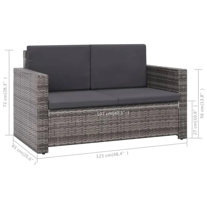 Rattan tuinset met gepoedercoat stalen frame voor een elegante buitenruimte - Tuinsets