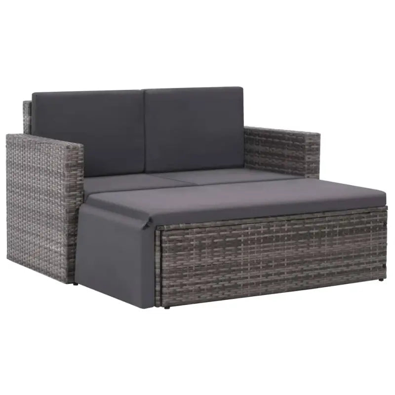 Rattan tuinset met gepoedercoat stalen frame voor een elegante buitenruimte - Grijs - Tuinsets