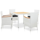 Rattan tuinset met massief acaciahout voor buiten dineren en relaxen - Tuinsets