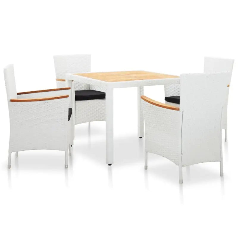 Rattan tuinset met massief acaciahout voor buiten dineren en relaxen - Tuinsets
