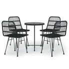 Rattan tuinset met poly rattan voor een weerbestendig en eenvoudig schoon uiterlijk - Zwart - Tuinsets