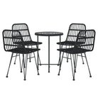Rattan tuinset met poly rattan voor een weerbestendig en eenvoudig schoon uiterlijk - Zwart - Tuinsets