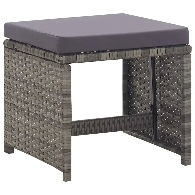Rattan Tuinset voor Eten En Ontspanning in Moderne Stijl - 8x Fauteuil + 4x voetensteun + Tafel - Tuinsets