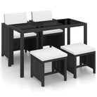 Rattan tuinstoelset met glazen tafelblad inclusief levering bevat - Tuinsets