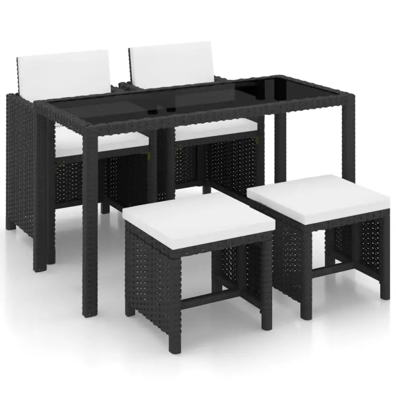 Rattan tuinstoelset met glazen tafelblad inclusief levering bevat - Tuinsets