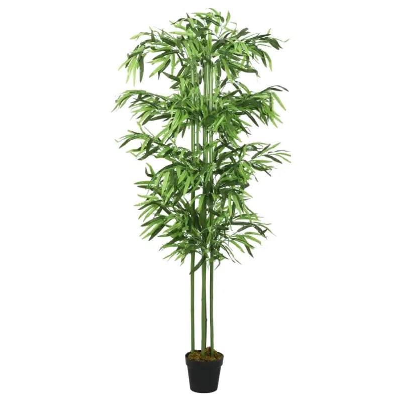 Realistische kunstbamboe plant in kunststof pot voor woonkamer en kantoor - 14 x 80 cm / 1 - Kunstplanten