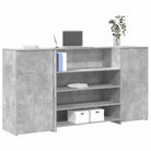 Receptiebalie in bewerkt hout met ingebouwde balie voor verschillende omgevingen - Betongrijs / 200 x 50 x 103.5 cm