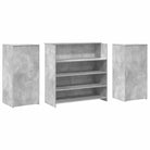 Receptiebalie in bewerkt hout met ingebouwde balie voor verschillende omgevingen - Betongrijs / 200 x 50 x 103.5 cm