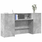 Receptiebalie met ingebouwde balie voor verschillende omgevingen in bewerkt hout - Betongrijs / 200 x 50 x 103.5 cm