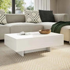 Rechthoekige salontafel in hoogglans wit met elegante uitstraling - Wit / 1 / 85 cm - Salontafels