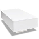 Rechthoekige salontafel in hoogglans wit met elegante uitstraling - Salontafels