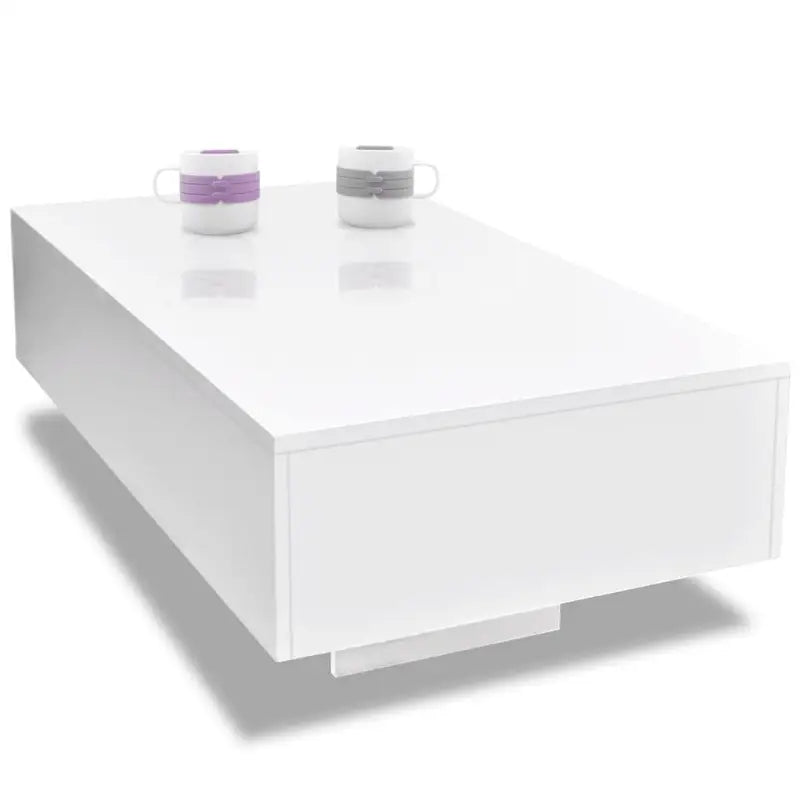 Rechthoekige salontafel in hoogglans wit met elegante uitstraling - Salontafels