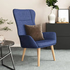 Relaxfauteuil met massief rubberwood voor ultiem comfort - Blauw / 1 / Zonder voetensteun - Fauteuils & Relaxfauteuils
