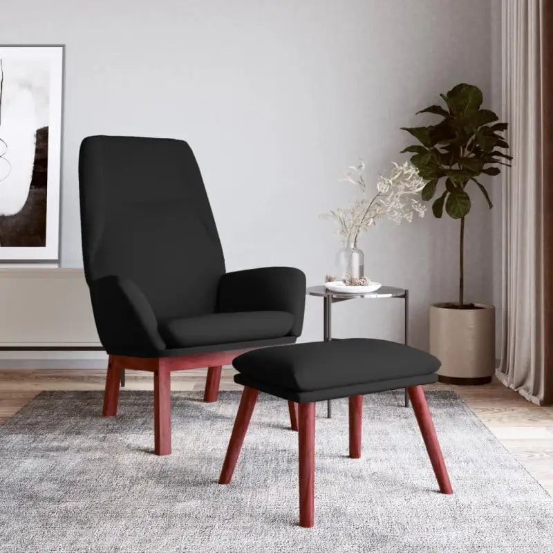 Relaxfauteuil met massief rubberwood voor ultiem comfort - Zwart / 1 / Met voetensteun - Fauteuils & Relaxfauteuils