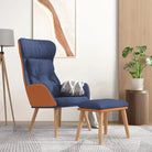 Relaxfauteuil met voetenbank van massief rubberwood en duurzaam materiaal - Fauteuils & Relaxfauteuils