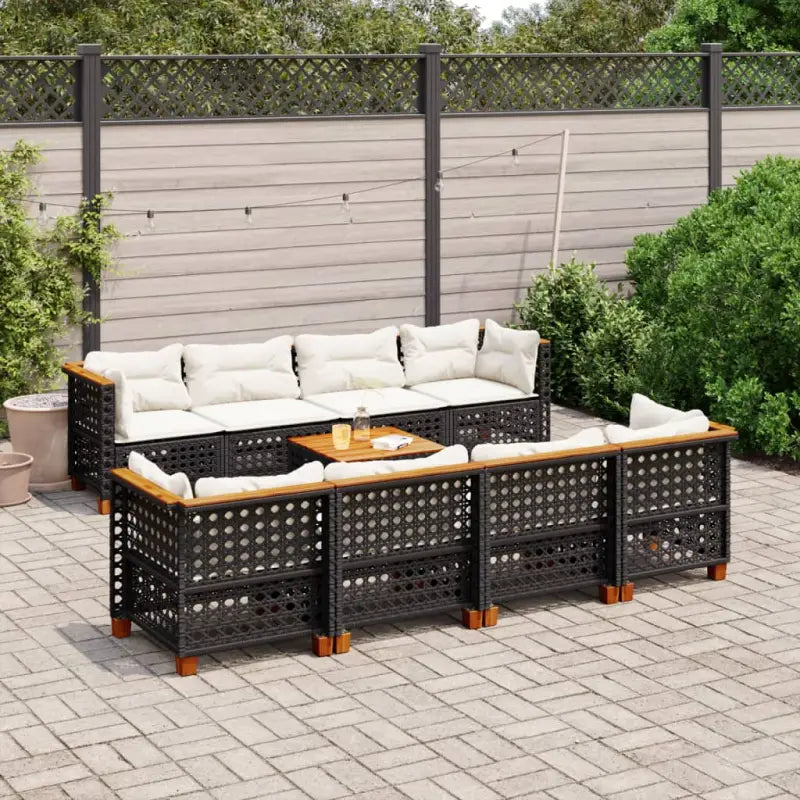 Relaxleuning tuinset met zwarte gepoedercoate staal en natuurlijke olieafwerking - Zwart / Lijngeweven - Tuinsets