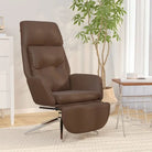 Relaxstoel met echt leer en graden draaibaar voor ultiem zitcomfort - Bruin / 1 / Stoel + voetenbank - Fauteuils &