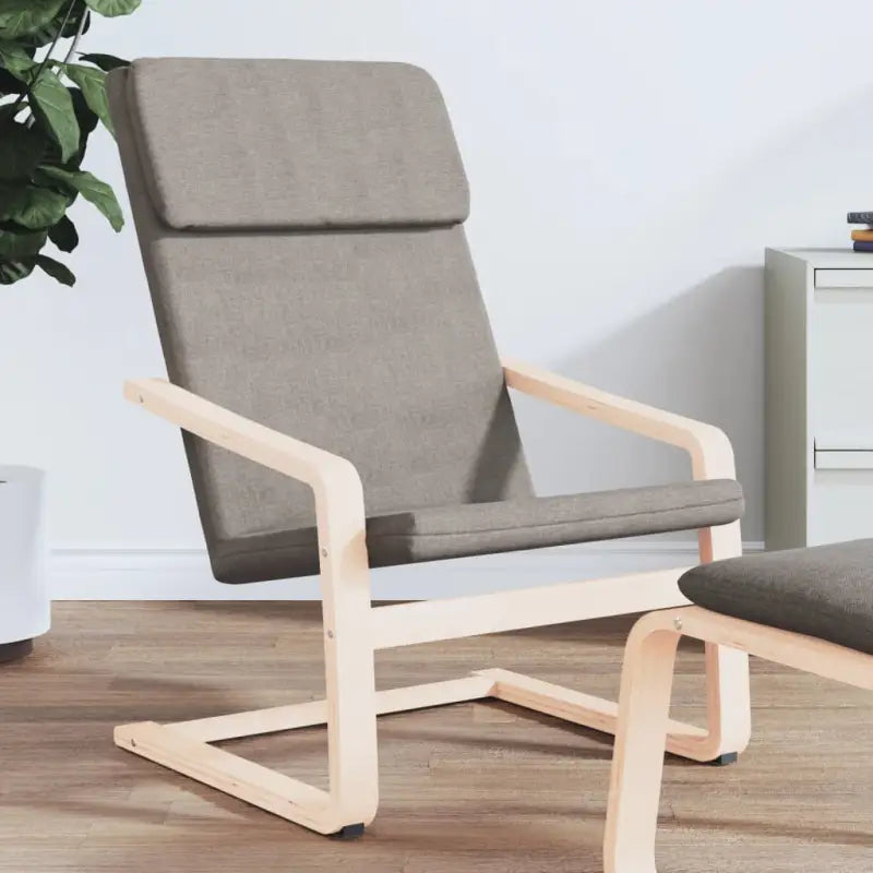 Relaxstoel met massief berkenhout en duurzame stof voor ultiem comfort - Taupe / 1 - Fauteuils & Relaxfauteuils