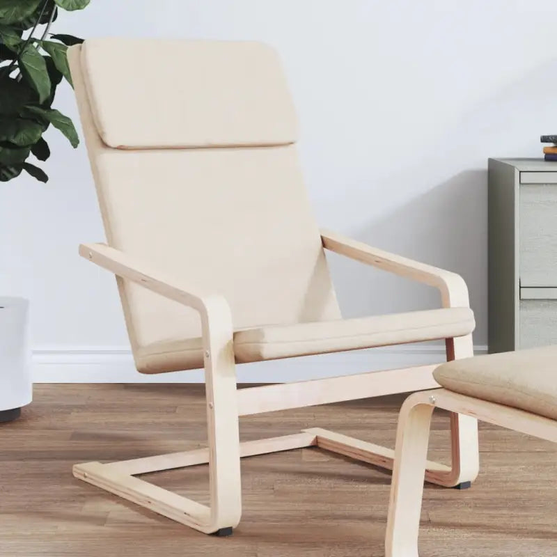 Relaxstoel met massief berkenhout en duurzame stof voor ultiem comfort - Crème / 1 - Fauteuils & Relaxfauteuils