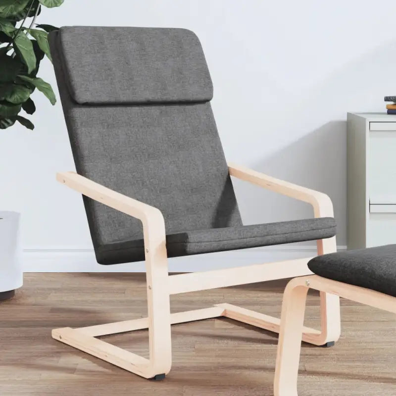 Relaxstoel met massief berkenhout en duurzame stof voor ultiem comfort - Donkergrijs / 1 - Fauteuils & Relaxfauteuils