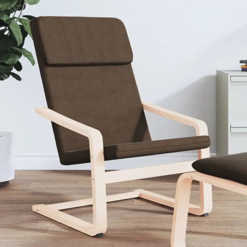 Relaxstoel met massief berkenhout en duurzame stof voor ultiem comfort - Donkerbruin / 1 - Fauteuils & Relaxfauteuils