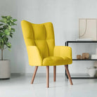 Relaxstoel met voetenbank met blokpatroon voor stijlvol comfort - Mosterdgeel / 1 / Zonder voetensteun - Fauteuils &