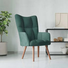 Relaxstoel met voetenbank met blokpatroon voor stijlvol comfort - Donkergroen / 1 / Zonder voetensteun - Fauteuils &