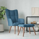 Relaxstoel met voetenbank met blokpatroon voor stijlvol comfort - Fauteuils & Relaxfauteuils