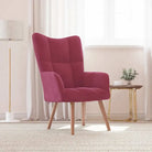 Relaxstoel met voetenbank met blokpatroon voor stijlvol comfort - Wijnrood / 1 / Zonder voetensteun - Fauteuils &