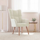 Relaxstoel met voetenbank met blokpatroon voor stijlvol comfort - Wit / 1 / Zonder voetensteun - Fauteuils &
