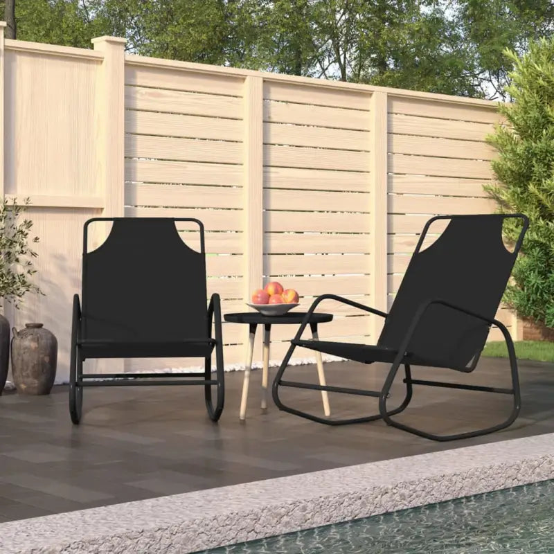 Relaxstoelen met gepoedercoat staal voor ultiem comfort en stijl - Zwart / 2 - Ligstoelen