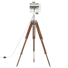 Retro driepoot vloerlamp met massief mangohout en vintage design - Lampen