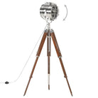 Retro driepoot vloerlamp met massief mangohout en vintage design - Lampen